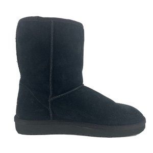 Women's Koolaburra By‎ UGG Classic Short Fur Lined Boots Black Suede 8  1017090
